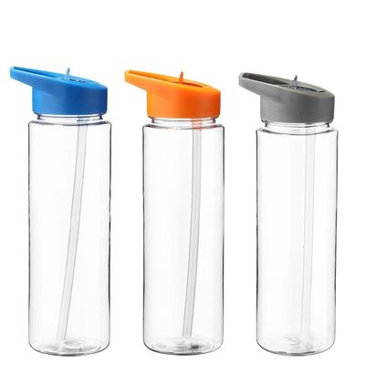 Actividad al aire libre esencial 750ml AS/SK Material Botella de agua de plástico con paja de vuelta