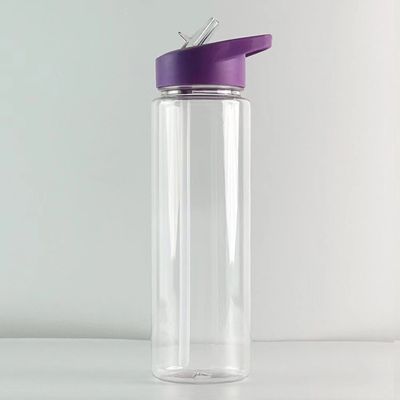 Actividad al aire libre esencial 750ml AS/SK Material Botella de agua de plástico con paja de vuelta