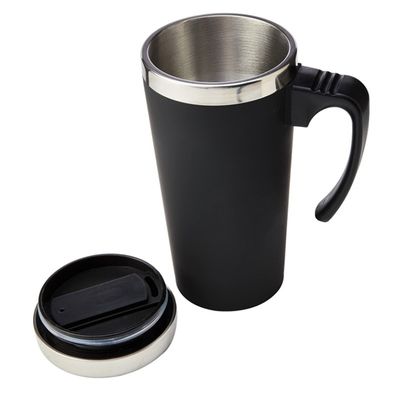 16 oz portátil de deportes al aire libre térmico aislado de acero inoxidable taza de café con mango