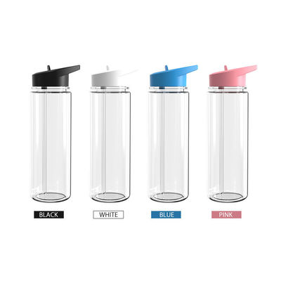 Botella de agua potable de plástico transparente de 750 ml para agua hirviendo