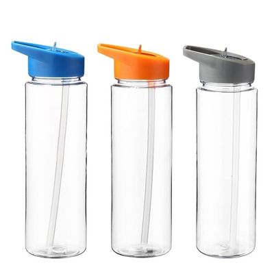 Botella de agua de viajes de plástico transparente de 750 ml para agua hirviendo