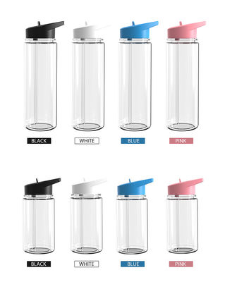 Botella de agua de viajes de plástico transparente de 750 ml para agua hirviendo