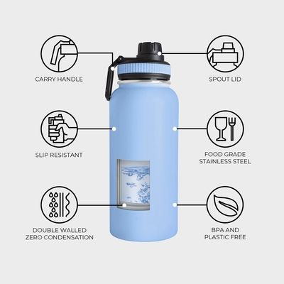 32 oz de acero inoxidable de doble pared aislada botella deportiva para portabilidad de los estudiantes