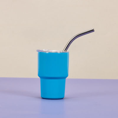 2 oz botella de agua de acero inoxidable estilo americano diseño mini taza de bolsillo con pajitas