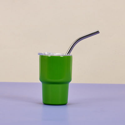 2 oz botella de agua de acero inoxidable estilo americano diseño mini taza de bolsillo con pajitas