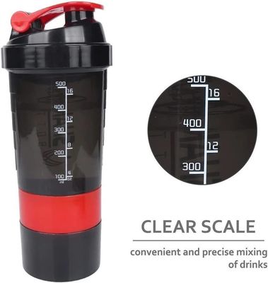 Logotipo personalizado unisex 500ml Bpa botella de batidora gratuita PP Milk Shake Cup Proteína en polvo Fitness Gimnasio Deportes Botella de agua con bola de mezcla