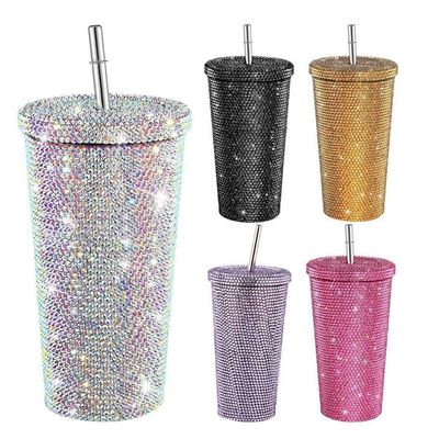 500ml/750ml Tumbler Color personalizado doble aislado de acero inoxidable botella de viaje al aire libre con pajitas