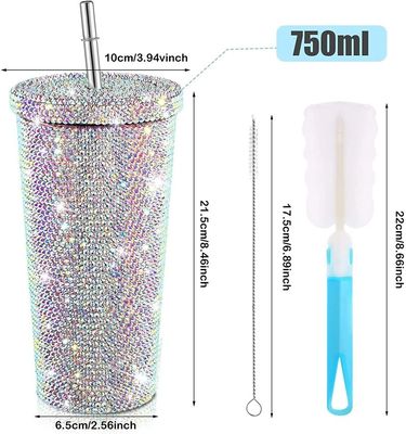 500ml/750ml Tumbler Color personalizado doble aislado de acero inoxidable botella de viaje al aire libre con pajitas