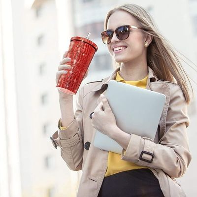 500ml/750ml Tumbler Color personalizado doble aislado de acero inoxidable botella de viaje al aire libre con pajitas