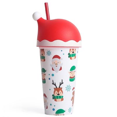20 OZ tazas de café de Navidad 600ml de lujo logotipo personalizado novedad copa de paja para Navidad