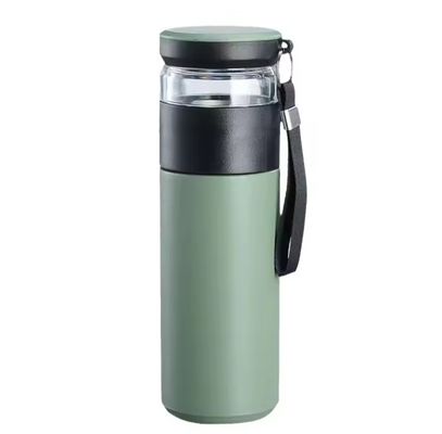 500 ml de filtro de separación de acero inoxidable botella de vidrio de vacío aislada taza de té portátil