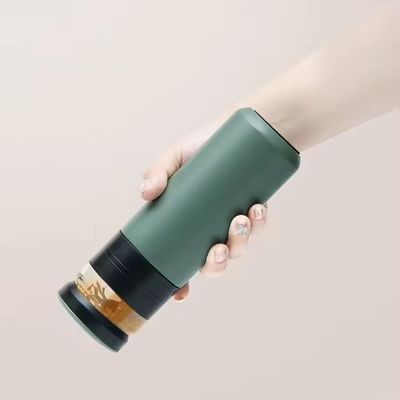 500 ml de filtro de separación de acero inoxidable botella de vidrio de vacío aislada taza de té portátil