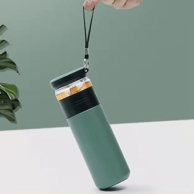 500 ml de filtro de separación de acero inoxidable botella de vidrio de vacío aislada taza de té portátil