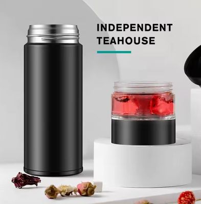 500 ml de filtro de separación de acero inoxidable botella de vidrio de vacío aislada taza de té portátil