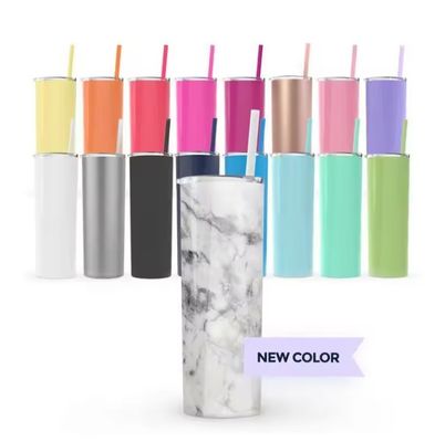 Botella de agua de acero inoxidable con tapa y paja Mejor venta de moda creativa personalizada 12oz 20oz 30oz taza