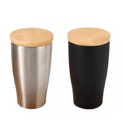 Botella de agua de plástico de grano de madera de 350 ml para viajes