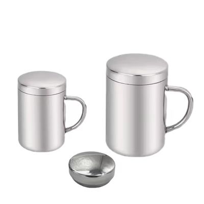 Taza de agua de acero inoxidable con tapa y mango personalizable para los deportes al aire libre de los estudiantes