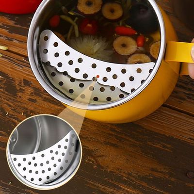 Suministro directo 304 Taza de té de acero inoxidable Taza portátil de grado alimenticio con filtro de media luna