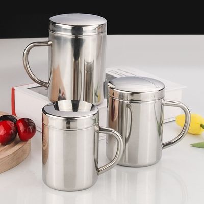 Taza de café de acero inoxidable 304 Eco-friendly Travel Tumbler Taza de beber con agarre de mano