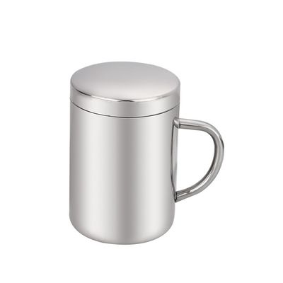 SUS 304 de acero inoxidable de doble pared Copa de café y té de campamento con tapa Viajes sostenibles
