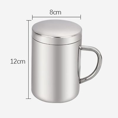 SUS 304 de acero inoxidable de doble pared Copa de café y té de campamento con tapa Viajes sostenibles