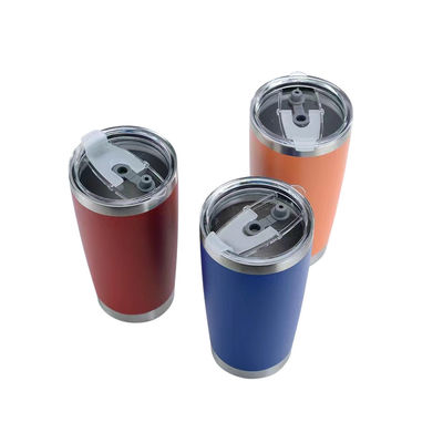 En polvo recubierto tumbler 20oz de acero inoxidable doble pared personalizado viaje taza de café con tapa
