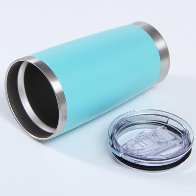 En polvo recubierto tumbler 20oz de acero inoxidable doble pared personalizado viaje taza de café con tapa