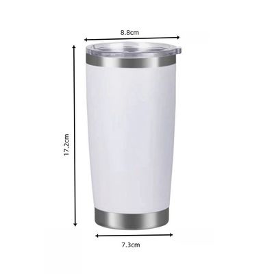 En polvo recubierto tumbler 20oz de acero inoxidable doble pared personalizado viaje taza de café con tapa