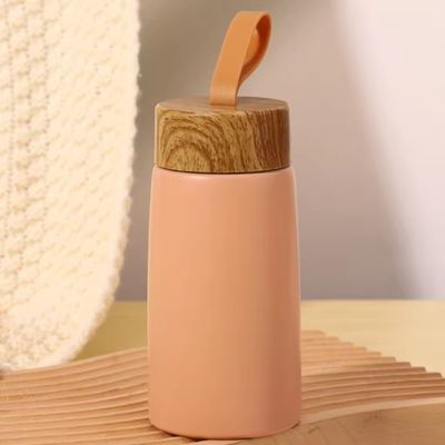 Bajo vacío 304 de acero inoxidable Botellas de agua aisladas 280ML Grano de madera creativo portátil