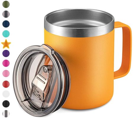 OEM 12oz taza de café de acero inoxidable con aislamiento de doble pared y diseño de color puro