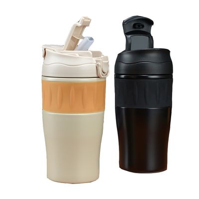500 ml de tazas de café de acero inoxidable con tapa con logotipo personalizado