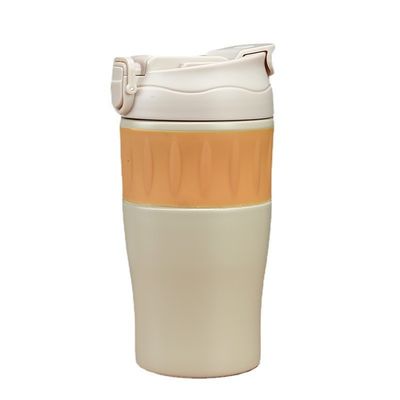 Tazas de café portátiles de acero inoxidable con tapa de 500 ml, a prueba de fugas