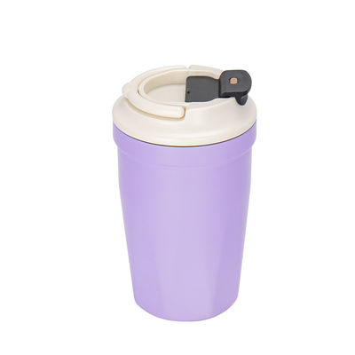 Taza de café portátil de acero inoxidable de 420 ml aislada personalizada con muestras de tapa