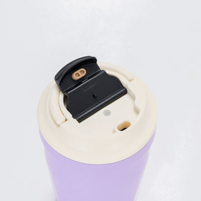 Taza de café portátil de acero inoxidable de 420 ml aislada personalizada con muestras de tapa