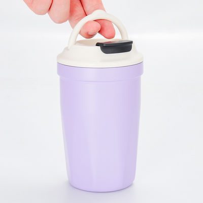 Taza de café portátil de acero inoxidable de 420 ml aislada personalizada con muestras de tapa