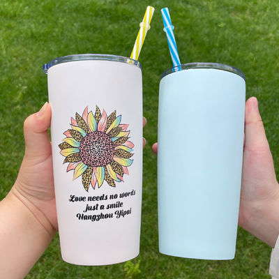 Bolsa de acero inoxidable doble de pared aislada taza de café con tapa bebida tumblers 10oz 20oz