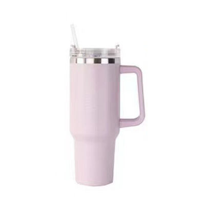 Taza de viaje de acero inoxidable de doble pared de 40 oz con mango de color personalizado