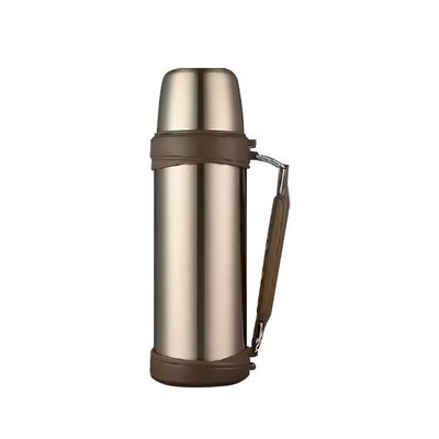 Botella de agua de acero inoxidable de 1000 ml Taza aislada de vacío térmico con mango en forma de bala