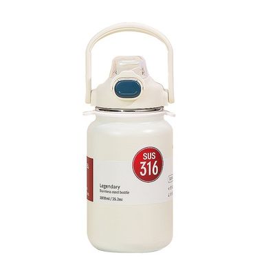 Taza térmica para té y bebidas 1300ml Botella de agua portátil de acero inoxidable Logotipo gris