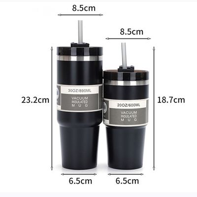 20oz/30oz Tumbler de acero inoxidable de doble pared de vacío aislado de la taza del coche con paja