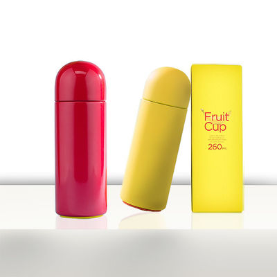 Cerise Logotipo personalizado Toque suave 260ml de doble pared aislada de vacío Flasca de color botella de agua de acero inoxidable