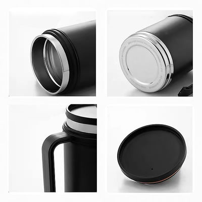 Taza de viaje de acero inoxidable de doble pared para todas las estaciones con ventaja de mango portátil