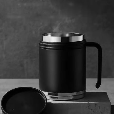 Taza de viaje de acero inoxidable de doble pared para todas las estaciones con ventaja de mango portátil