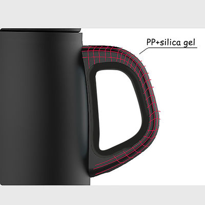 Taza de viaje aislada a prueba de derrames de acero inoxidable estilo nórdico con mango