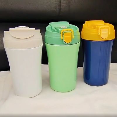 Botella de agua de oficina de 15 oz de vacío de doble pared aislada de viaje taza de café con tapa de silicona