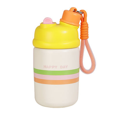 Botella portátil de agua de acero inoxidable de 500 ml de capacidad Taza de café aislada con paja
