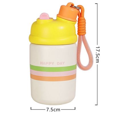 Botella portátil de agua de acero inoxidable de 500 ml de capacidad Taza de café aislada con paja