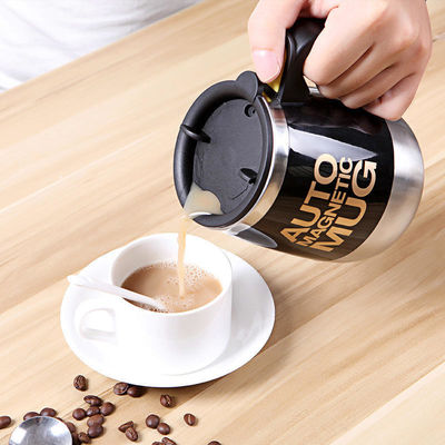 Acero inoxidable eléctrico magnético auto-agitar taza de café con logotipo