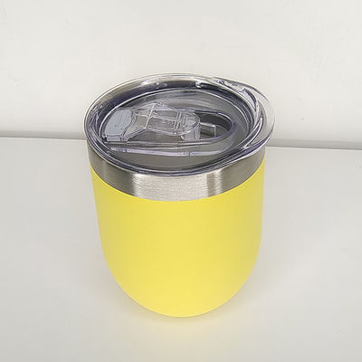 Taza de acero inoxidable de doble pared en forma de huevo con tapa para 240 ml / 350 ml de capacidad