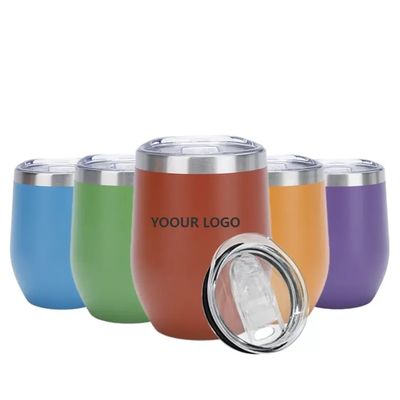 12 oz de doble pared de acero inoxidable de viaje taza de café aislada de vacío de forma de huevo tazas de vino tumbler